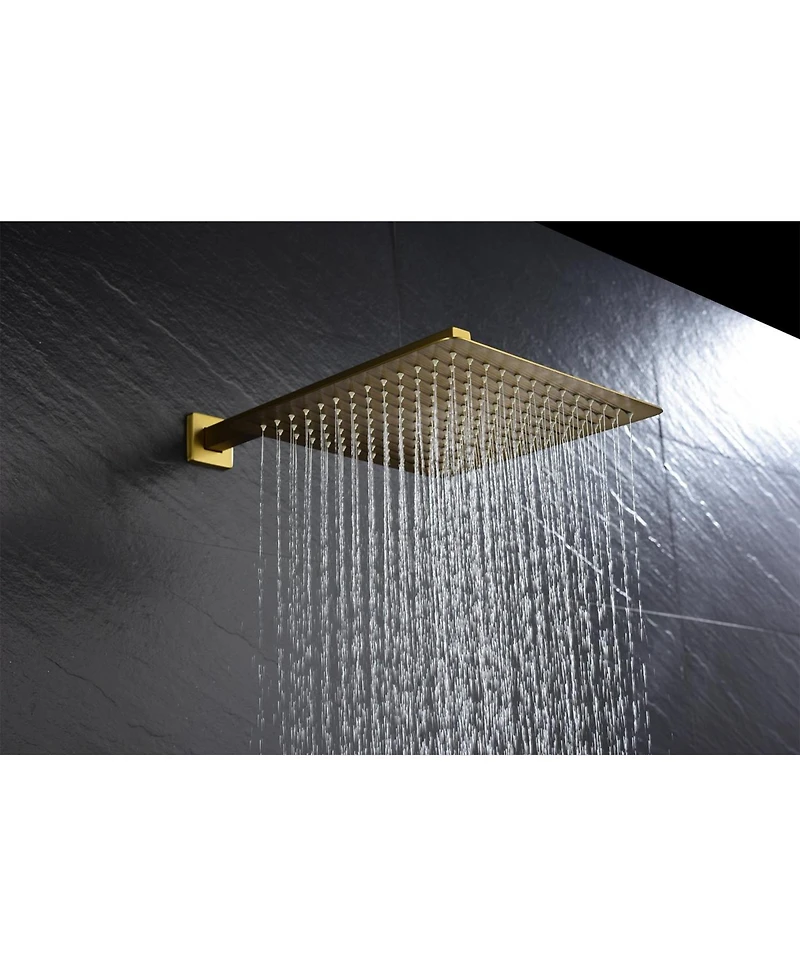 Busdays Wall Mount Rainfall Shower Head, 10-Inch Stainless Steel Rain Shower System with Adjustable Angle