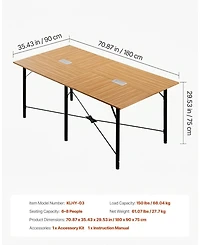 Gouun 6 feet Rectangle Conference Table for 6-8 Person, Modern Office Meeting Desk with Metal Legs.