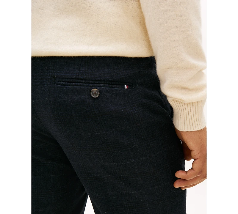 Tommy Hilfiger Men's Tonal Check Design Straight Leg Chinos Pants