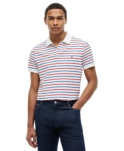 Tommy Hilfiger Men's Interlock Stripe Regular-Fit Polo Shirt