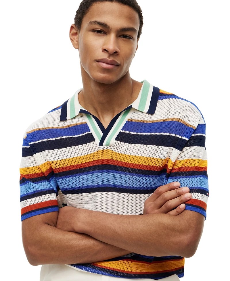 Tommy Hilfiger Men's Multi-Stripe Short-Sleeve Polo Shirt