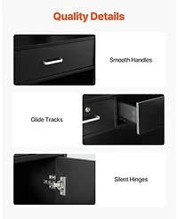 Gouun Reception Desk with Counter, 47 x 19 in Mdf Front Desk Table with 3 Drawers and Lockable Storage Cabinet