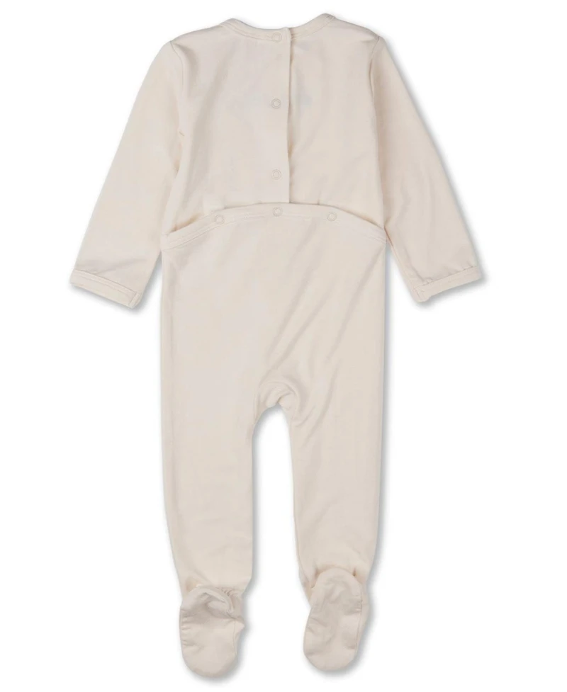 MeMoi Baby Girls "Bicycle Basket of Blooms" Embroidered Footie