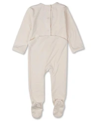 MeMoi Baby Girls "Bicycle Basket of Blooms" Embroidered Footie