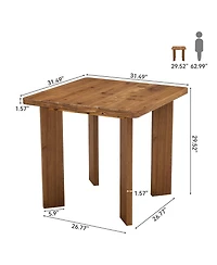 Tribesigns Solid Wood Square Dining Table, 31.5-Inch Farmhouse Small Kitchen Table