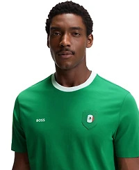 Boss by Hugo Men's Stretch-Cotton Mexico Country Flag Logo T-Shirt