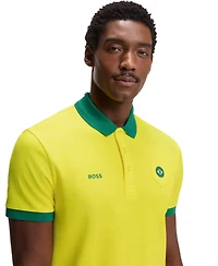 Boss by Hugo Men's Paddy Brazil Country Flag Trim Polo Shirt