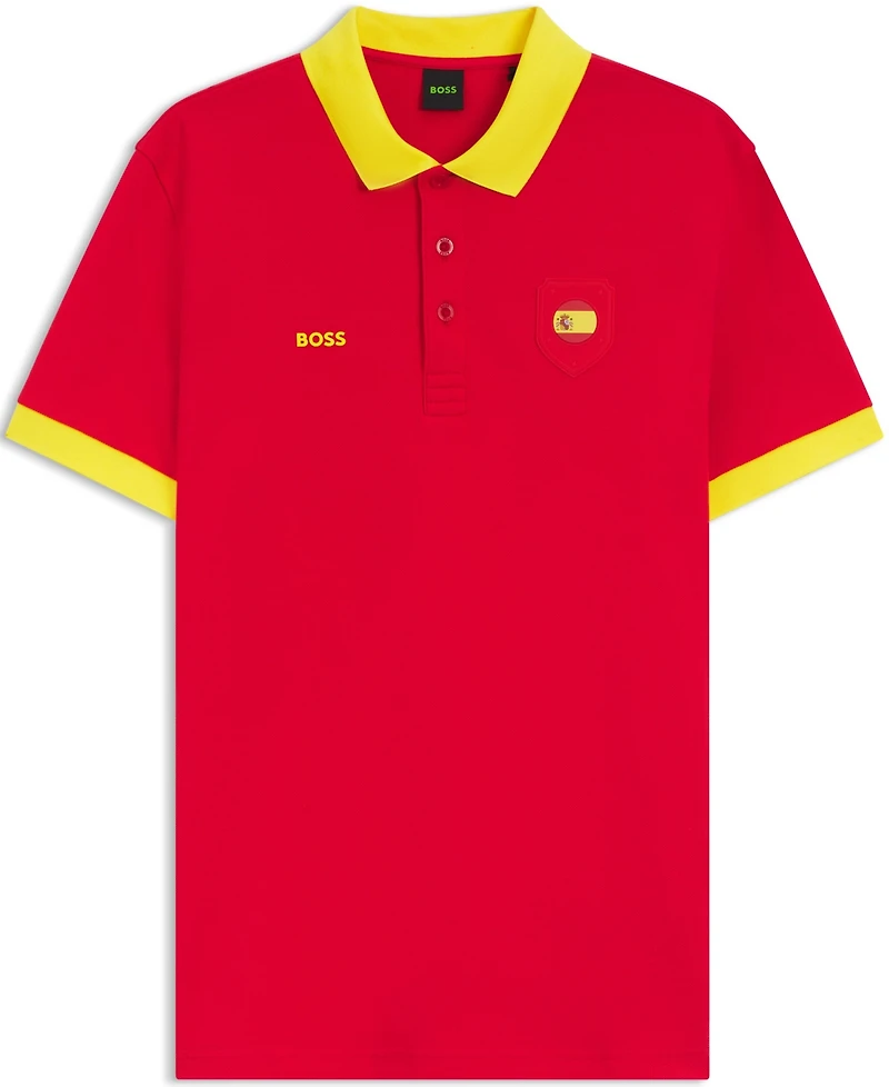 Boss by Hugo Men's Paddy Spain Country Flag Trim Polo Shirt