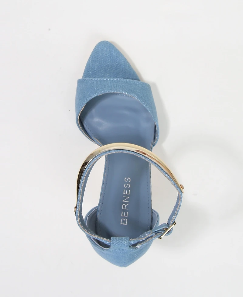 Berness Women's Hunter Stiletto Sandals with Gold-Tone Metal Accent