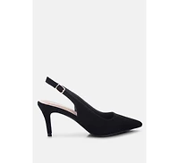 London Rag Women's Theobs Soft Microfiber Pointed Toe Slingbacks