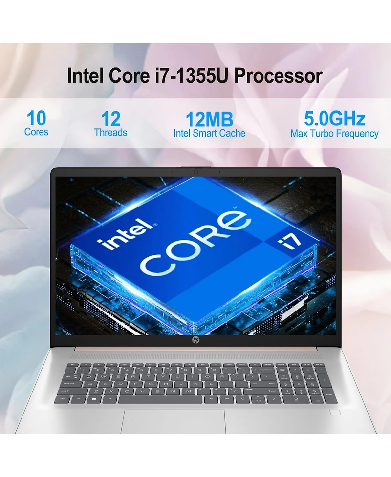 Hp Essential 17.3" Traditional Laptop Intel Core i7 16GB Ram Intel Iris Xe Graphics 512GB Ssd Storage Windows 11 Home 60Hz - Rose