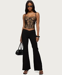 Edikted Women's Alyce Crossover Flared Pants