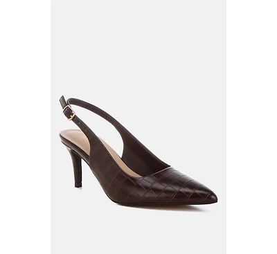 London Rag Womens Halins Pointed Toe Slingback Heels