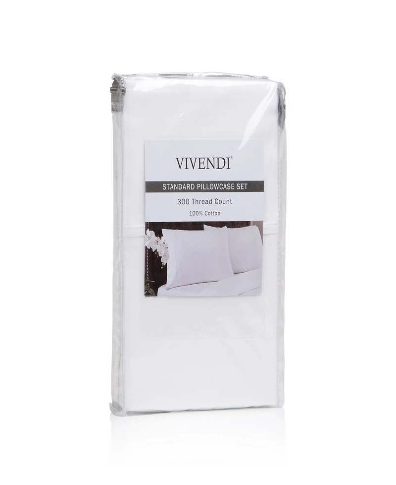 Vivendi Luxury Sateen 300-Thread Count Cotton 2-Pc. Pillowcases