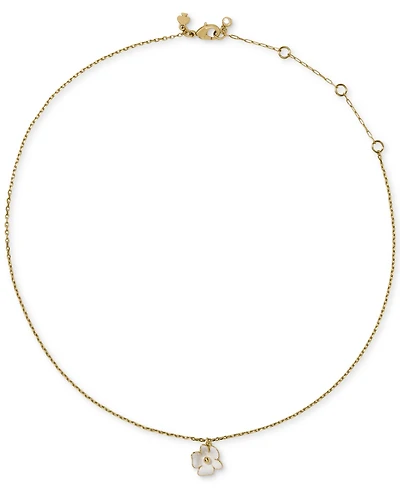 kate spade new york Golden Bloom Cubic Zirconia Flower Pendant Necklace