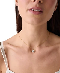 kate spade new york Golden Bloom Cubic Zirconia Flower Pendant Necklace