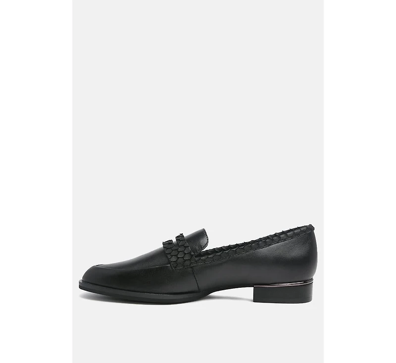Womens Nadia Leather Penny Loafers