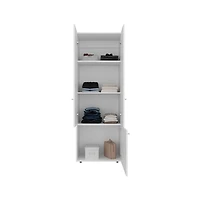 Flynama Armoire 66.9 Inch High 3 Doors 3 Shelves Bedroom Storage Cabinet with Spacious Internal Shelving