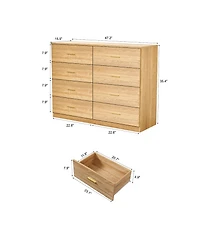 Flynama 5 Drawer Mid Century Modern Dresser Space Saving Cabinet for Entryway Home Furniture