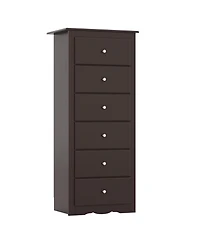 Sugift Six Drawer Dresser Chest for Bedroom Storage