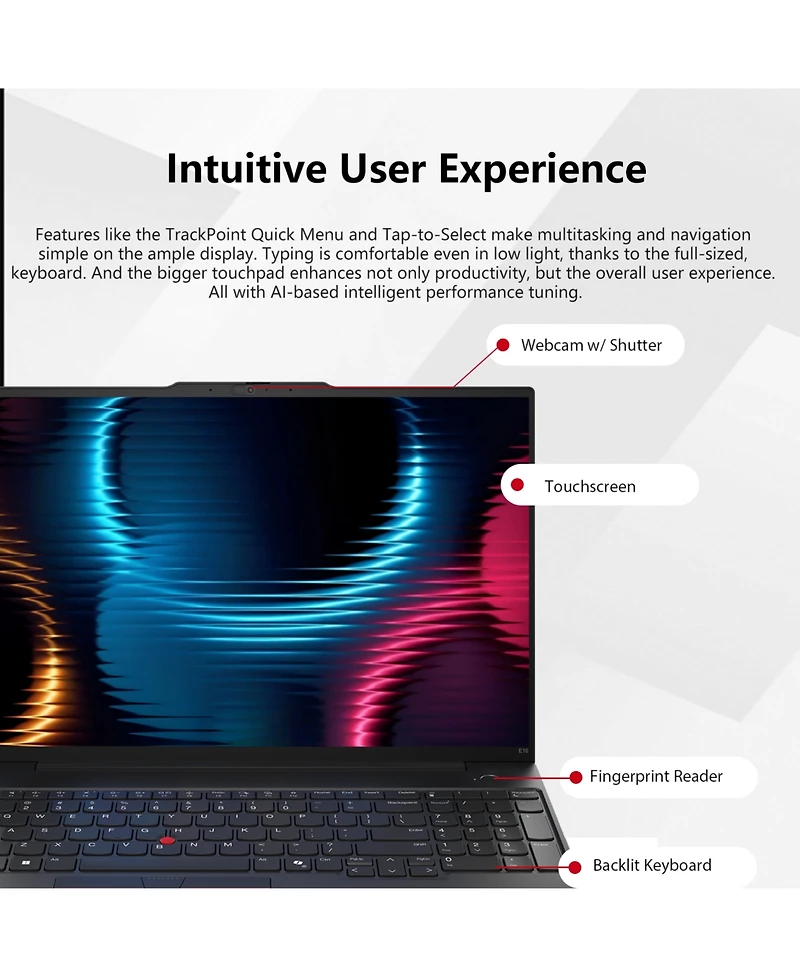 Lenovo ThinkPad E16 16" Traditional Laptop Amd Ryzen 7 16GB Ram Amd Radeon Graphics 512GB Ssd Storage Windows 11 Pro 60Hz
