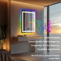 Luvod 48"x24" Rectangle Smart Led Bathroom Mirror Smart Led Bathroom Mirror Digital Display Anti Fog Memory Function