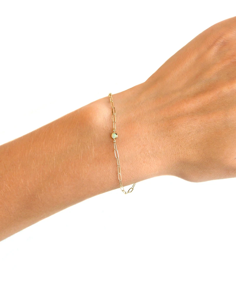 Anzie Classique Birthstone Paperclip Bracelet