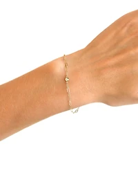 Anzie Classique Birthstone Paperclip Bracelet
