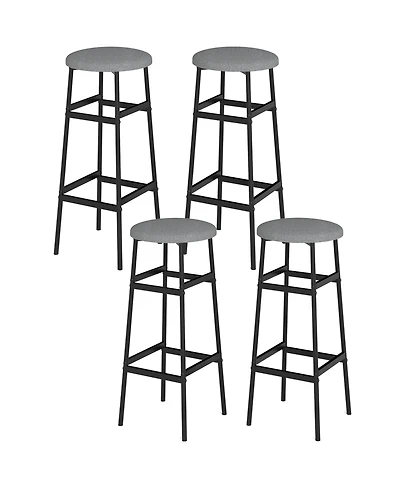 Gymax Bar Stools Set of 4 w/ Sturdy Metal Frame and Footrest for Kitchen Island