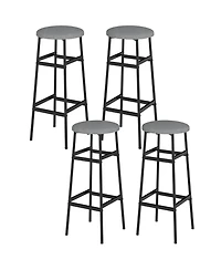 Gymax Bar Stools Set of 4 w/ Sturdy Metal Frame and Footrest for Kitchen Island