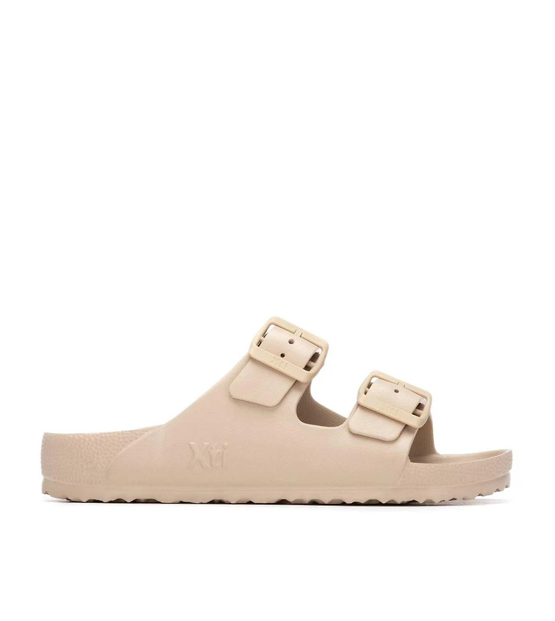 Xti Women's Footbed Rubber Double Strap Sandals