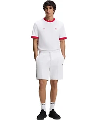 Boss by Hugo Men's Stretch-Cotton England Country Flag Logo T-Shirt