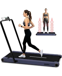 Squatz 2-in-1 Walking Pad Treadmill with Vibration Plates (SQWPVH15BL)