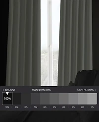 Half Price Drapes Excursion Ivory Faux Linen Hotel Blackout Curtain