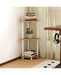 Homlux 3 Tier Decorative Corner Bookshelf Display Rack