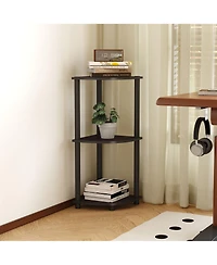 Homlux 3 Tier Decorative Corner Bookshelf Display Rack