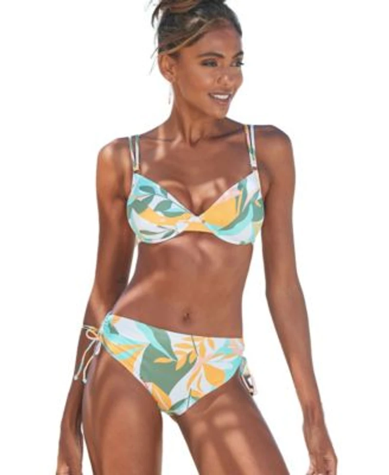 Mixed Print Underwire Bikini Top Bottom