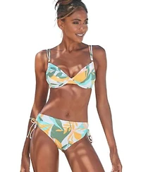 Mixed Print Underwire Bikini Top Bottom