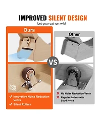 Cozito 52" Wooden Cat Exercise Wheel with Detachable Carpet