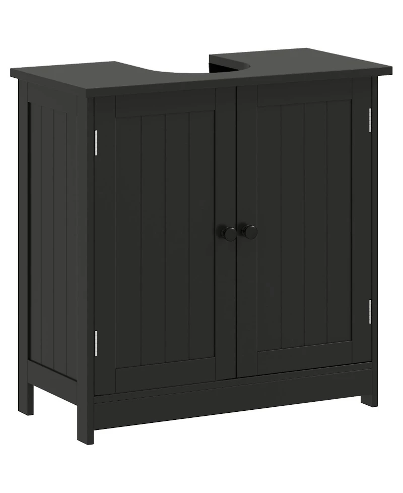 Sillysis 23.5 Inch Under Sink Bathroom Cabinet, Mdf Vanity with Adjustable Shelf for Pedestal Storage
