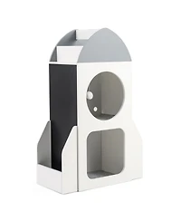 Slickblue 3-Tier Kids Bookshelf Rocket Space Theme Toddler Toy Storage Organizer