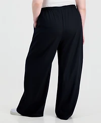 Full Circle Trends Trendy Plus Drawstring-Waist Wide-Leg Pants