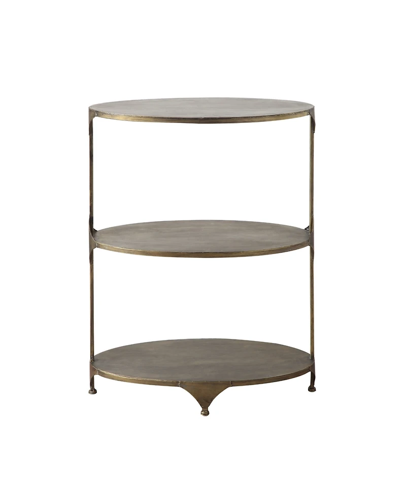 Storied Home 24" Metal Oval Shaped 3-Tier Shelf