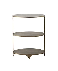 Storied Home 24" Metal Oval Shaped 3-Tier Shelf