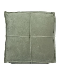 Storied Home Square 24" Cotton Pouf with Piped Detail