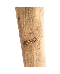 Storied Home 49" Mango Wood and Goat Leather Bench