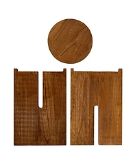 Storied Home 9" Paulownia Wood Round Accent Table