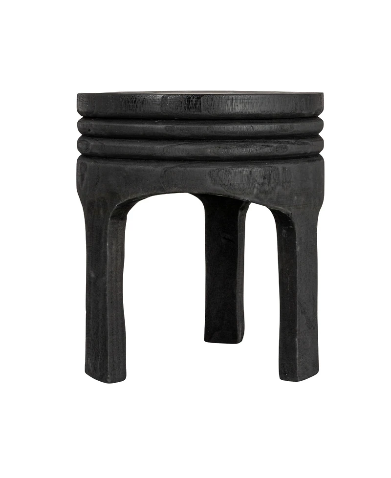 Storied Home 14" Paulownia Wood Carved Stool