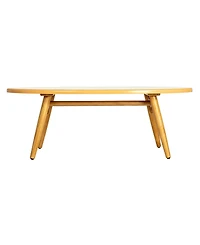 Storied Home 47" Wood Sea Waves Surfboard Oval Coffee Table