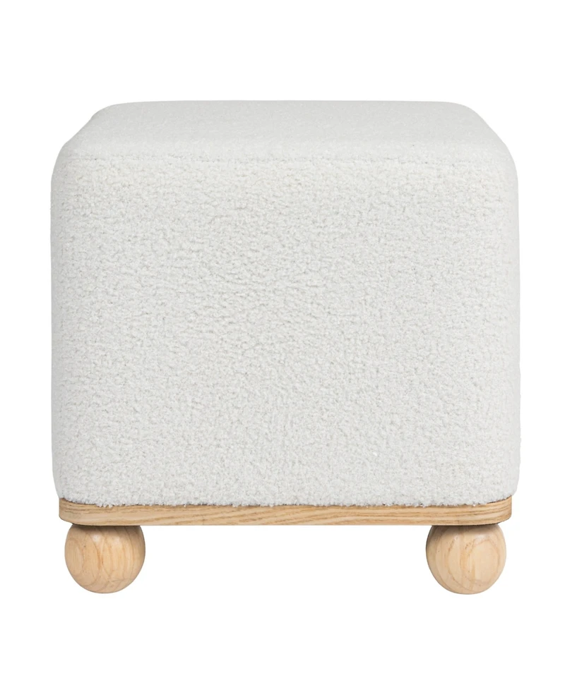 Storied Home 16" Upholstered Square Boucle Ottoman